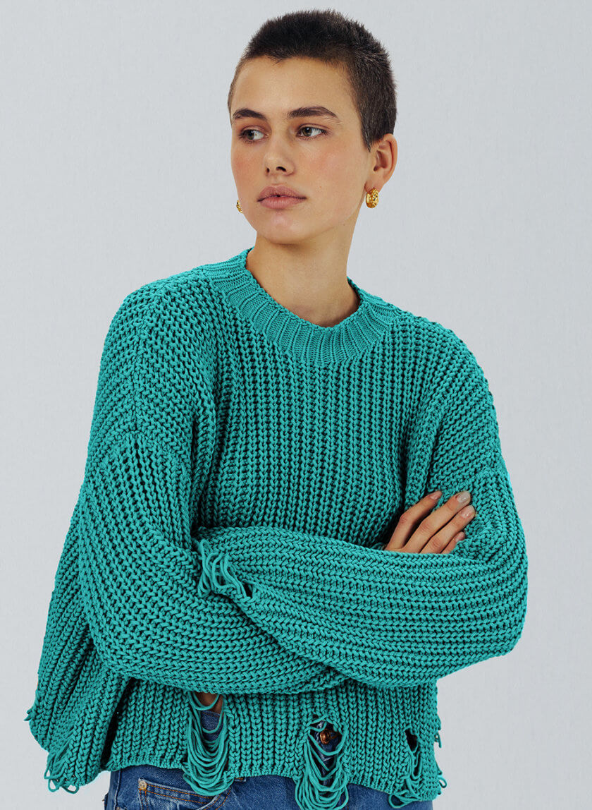 Зеленый свитер 0202_50017, фото 1 - в интернет магазине KAPSULA
