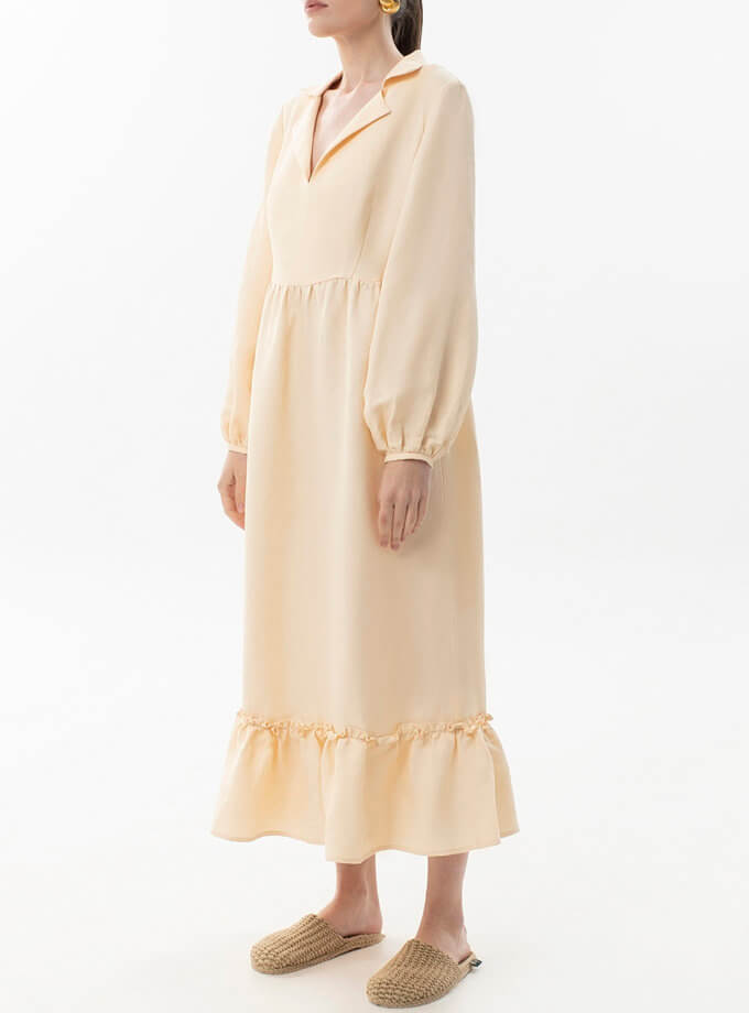 Сукня міді з льону WNDR_ss22_drm_06, фото 1 - в интернет магазине KAPSULA