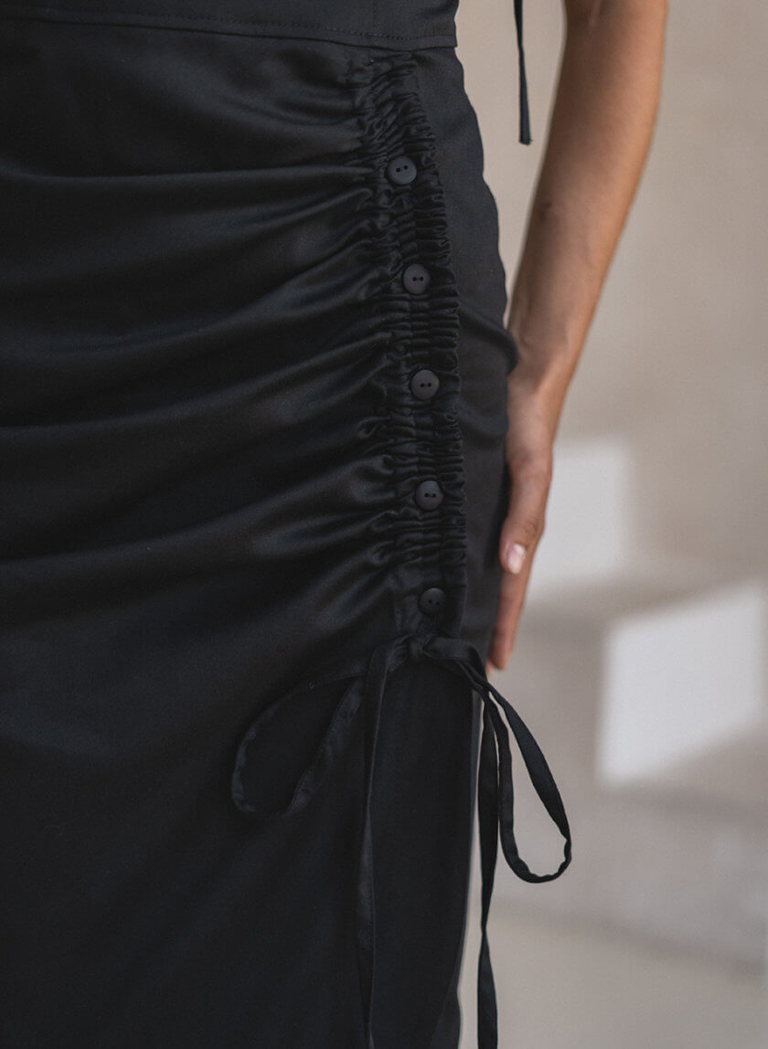 Платье миди со сборкой сбоку SE_SE19DrsMd, фото 1 - в интернет магазине KAPSULA