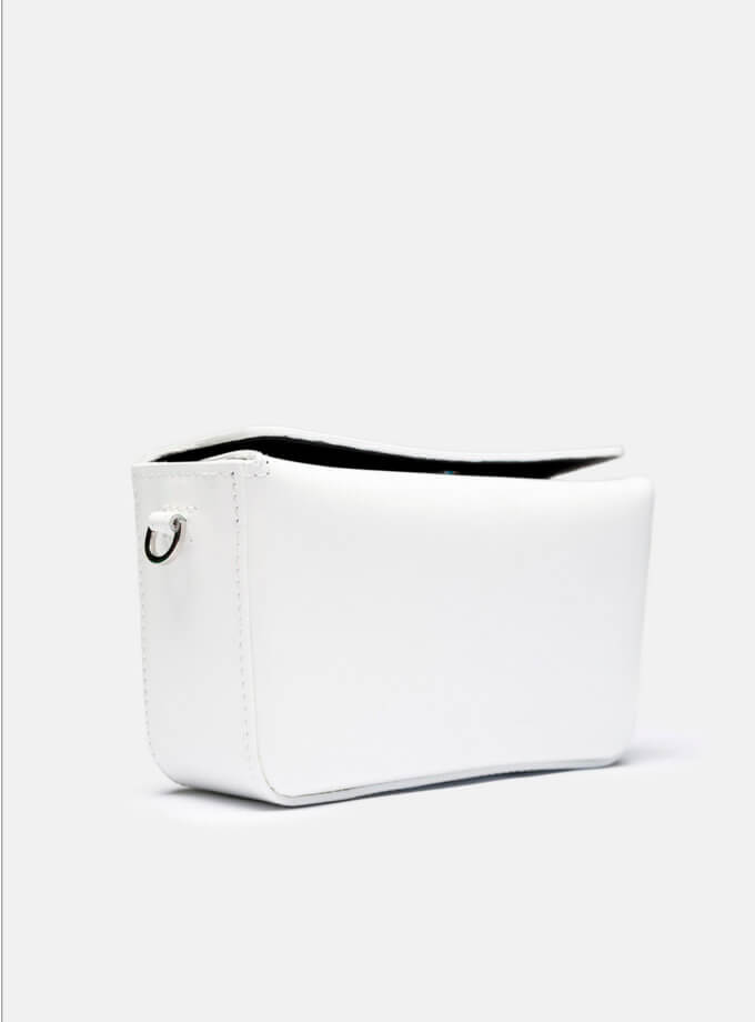 Кожаная сумка Snaked Baby Bag in White SNKD_P0132S, фото 1 - в интернет магазине KAPSULA