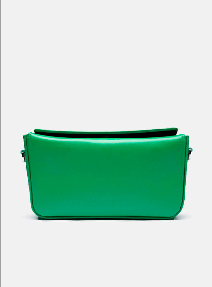Шкіряна сумка Snaked Baby Bag in Lime Green SNKD_P0136S, фото 1 - в интернет магазине KAPSULA