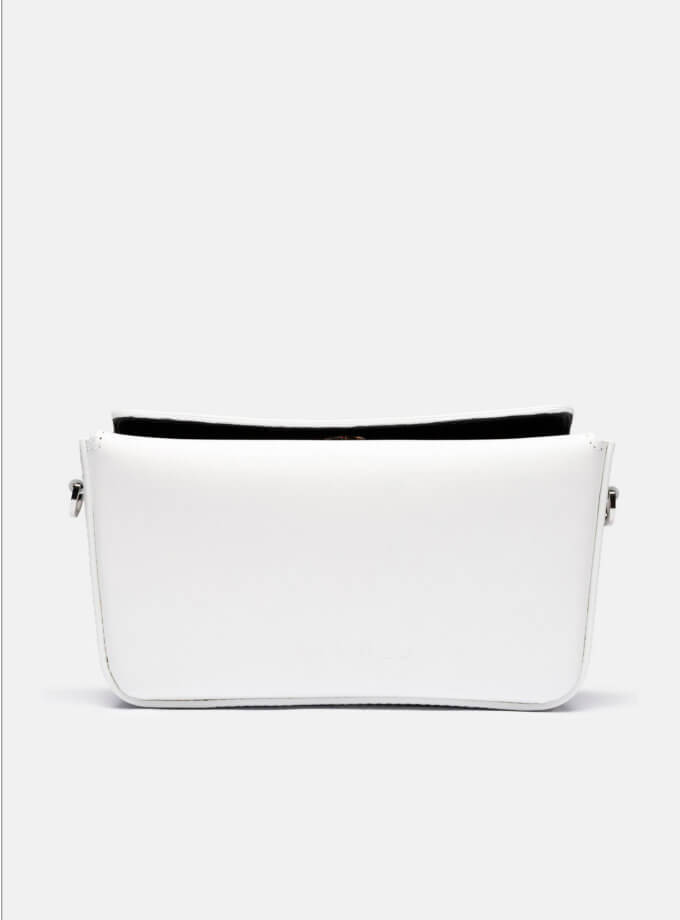 Шкіряна сумка Snaked Baby Bag in White SNKD_P0132S, фото 1 - в интернет магазине KAPSULA