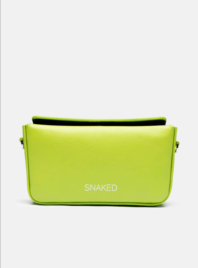 Шкіряна сумка Snaked Baby Bag in Lime Green SNKD_P0133S, фото 1 - в интернет магазине KAPSULA