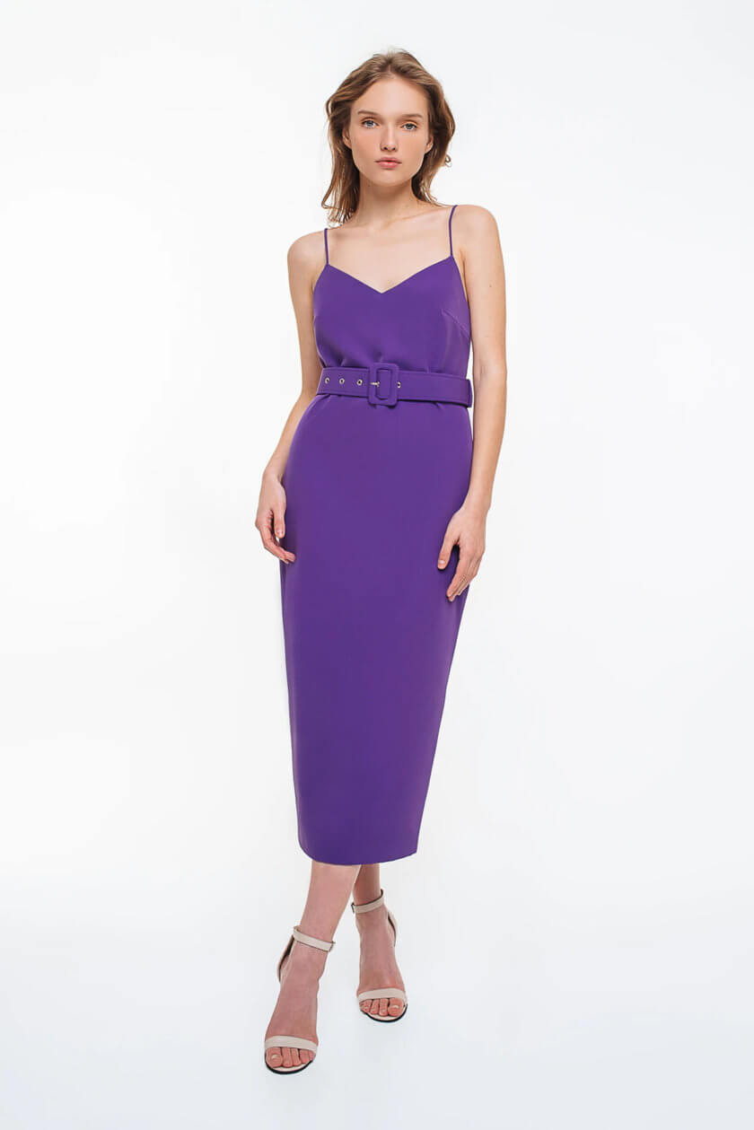 Платье с открытой спиной и поясом в комплекте MGN_1715PL, фото 1 - в интернет магазине KAPSULA