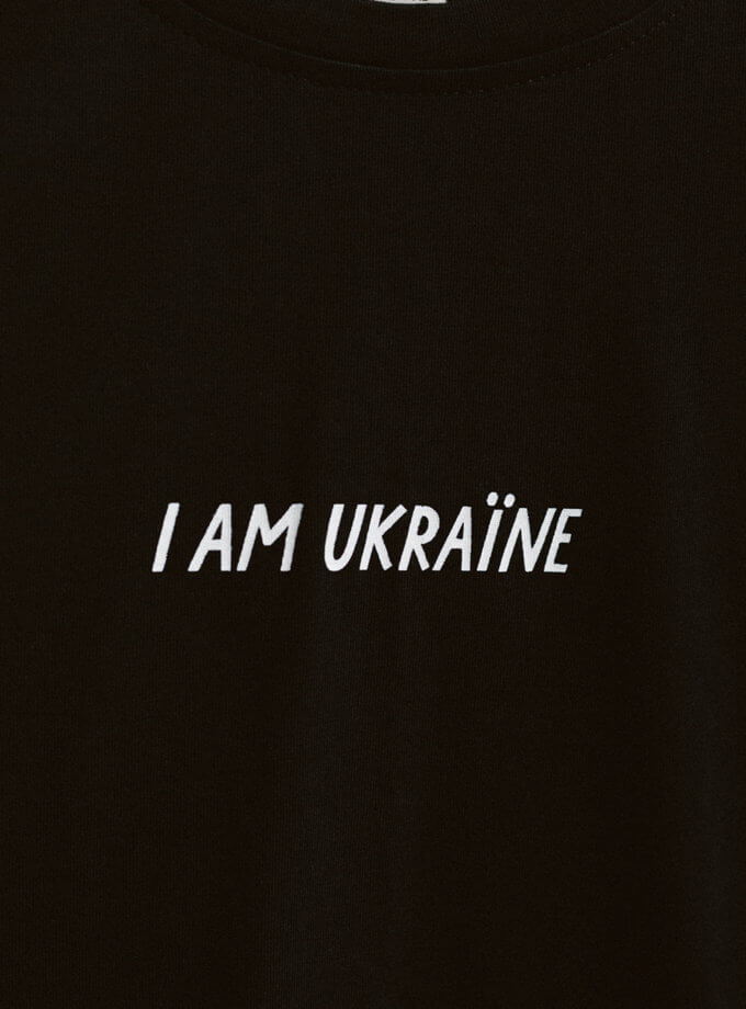 Футболка жіноча чорна I Am Ukraine BLCN_945, фото 1 - в интернет магазине KAPSULA