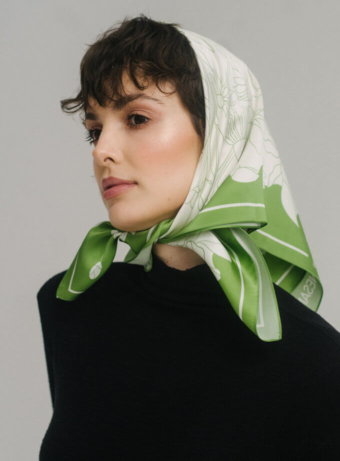 Шелковый платок "Растительная Природа" NST_PR1, фото 1 - в интернет магазине KAPSULA
