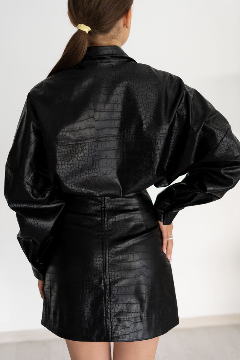 Куртка укороченная из эко-кожи SE_22_ShrtCrcB, фото 1 - в интернет магазине KAPSULA