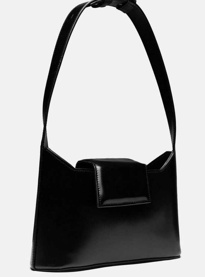 Шкіряна сумка Snaked Wave Bag in Black SNKD_P0140S, фото 1 - в интернет магазине KAPSULA
