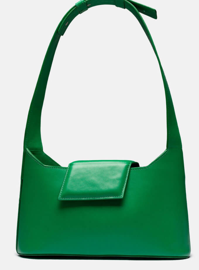 Кожаная сумка Snaked Wave Bag in Leprechaun Green SNKD_P0139S, фото 1 - в интернет магазине KAPSULA