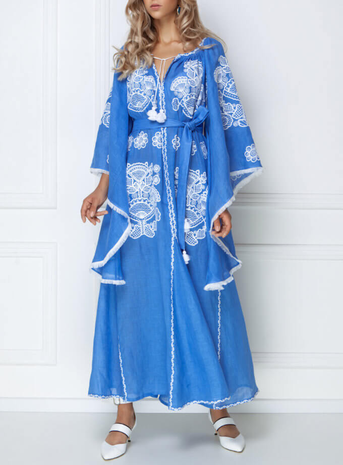 Блакитна сукня Вікторі FOBERI_SS19006, фото 1 - в интернет магазине KAPSULA
