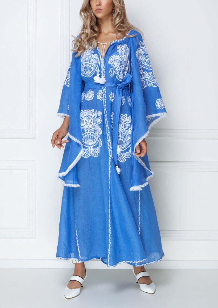 Блакитна сукня Вікторі FOBERI_SS19006, фото 1 - в интернет магазине KAPSULA