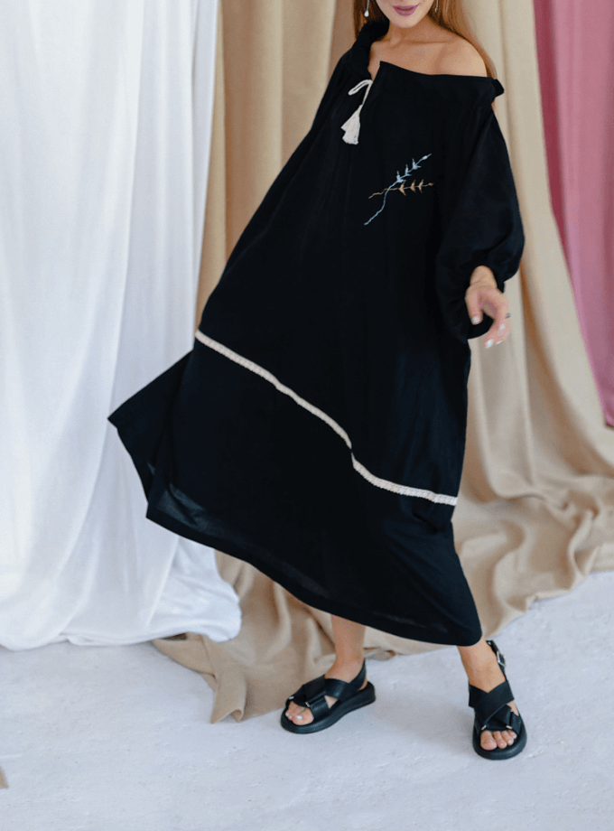 Чорна сукня оверсайз AY_3393, фото 1 - в интернет магазине KAPSULA