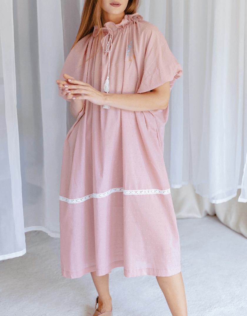 Рожева сукня з об'ємними рукавами AY_3397, фото 1 - в интернет магазине KAPSULA
