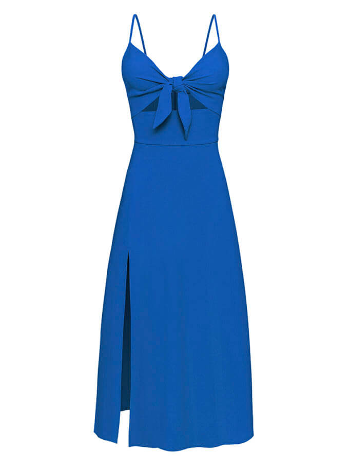 Платье на бретелях с завязкой MGN_1724DB, фото 1 - в интернет магазине KAPSULA