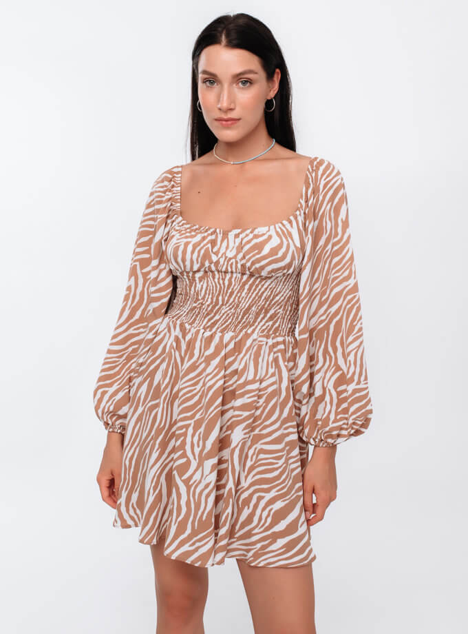 Платье в принт "Зебра" MGN_1729BE, фото 1 - в интернет магазине KAPSULA
