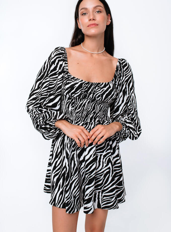 Платье в принт "Зебра" MGN_1729BK, фото 1 - в интернет магазине KAPSULA