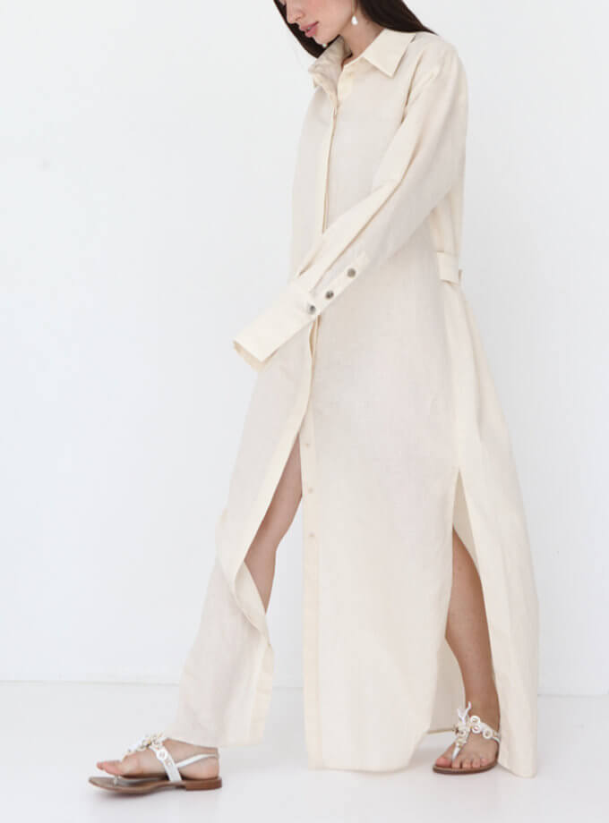 Лляна максі сукня RVR_RESS22-2054CR, фото 1 - в интернет магазине KAPSULA
