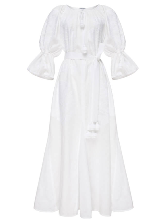 Белое платье Виктори FOBERI_SS19007, фото 1 - в интернет магазине KAPSULA