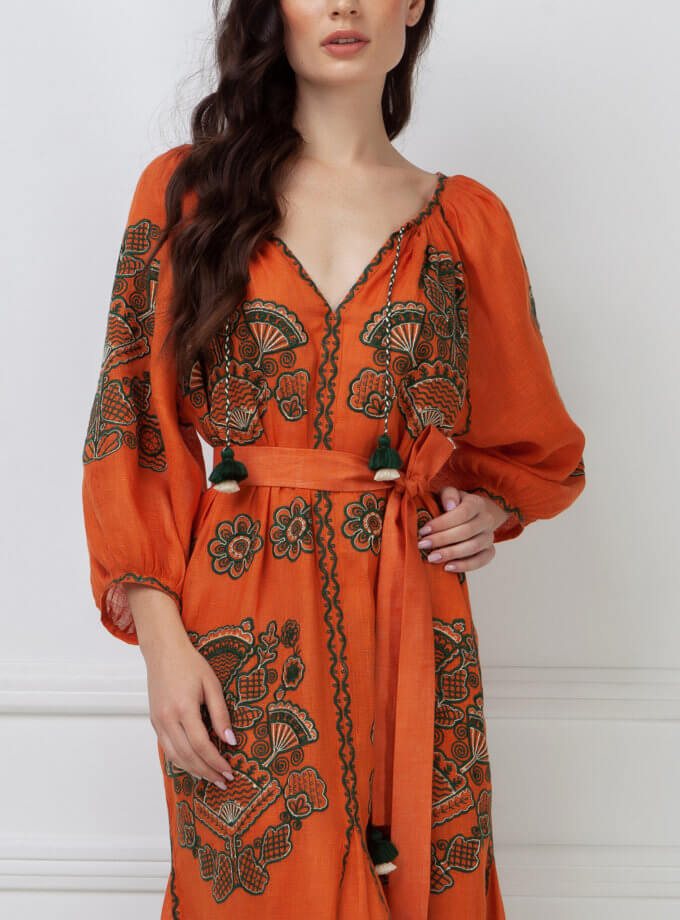 Террракотовое платье Виктори Шик FOBERI_SS19010, фото 1 - в интернет магазине KAPSULA