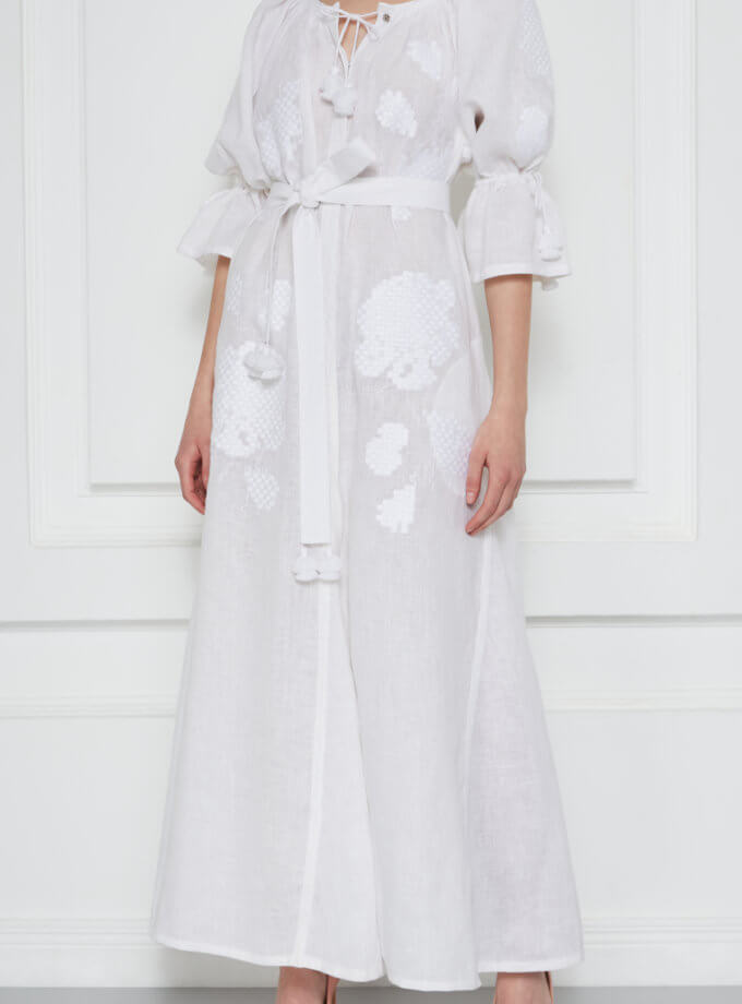 Белое платье-макси Камелия FOBERI_SS19070, фото 1 - в интернет магазине KAPSULA