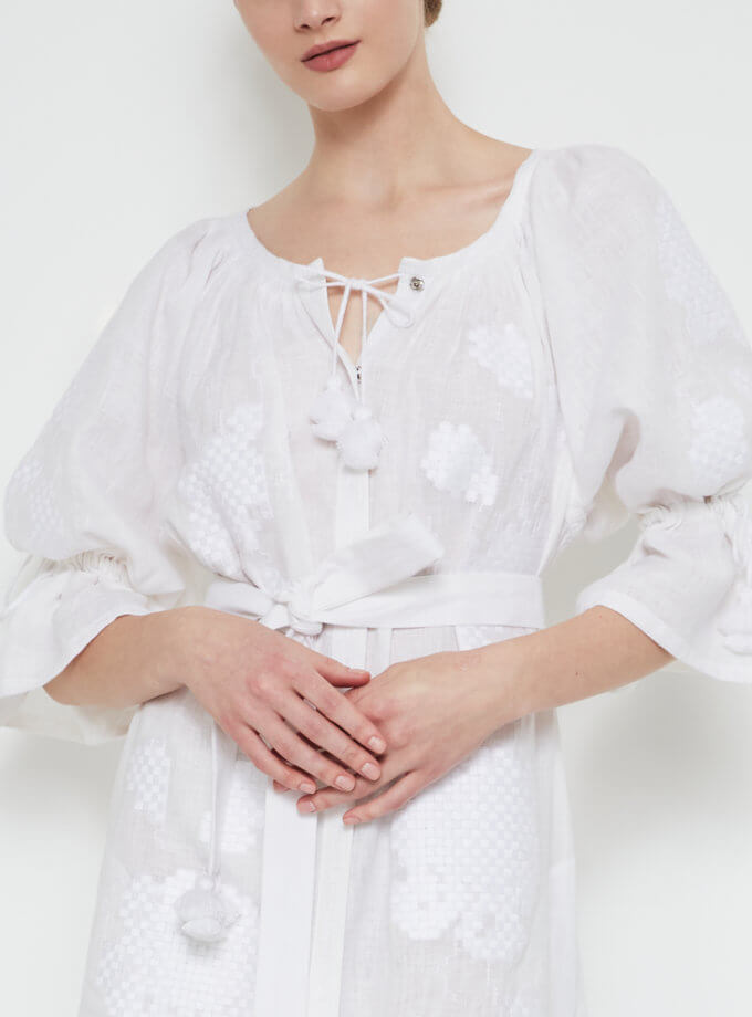 Белое платье-макси Камелия FOBERI_SS19070, фото 1 - в интернет магазине KAPSULA