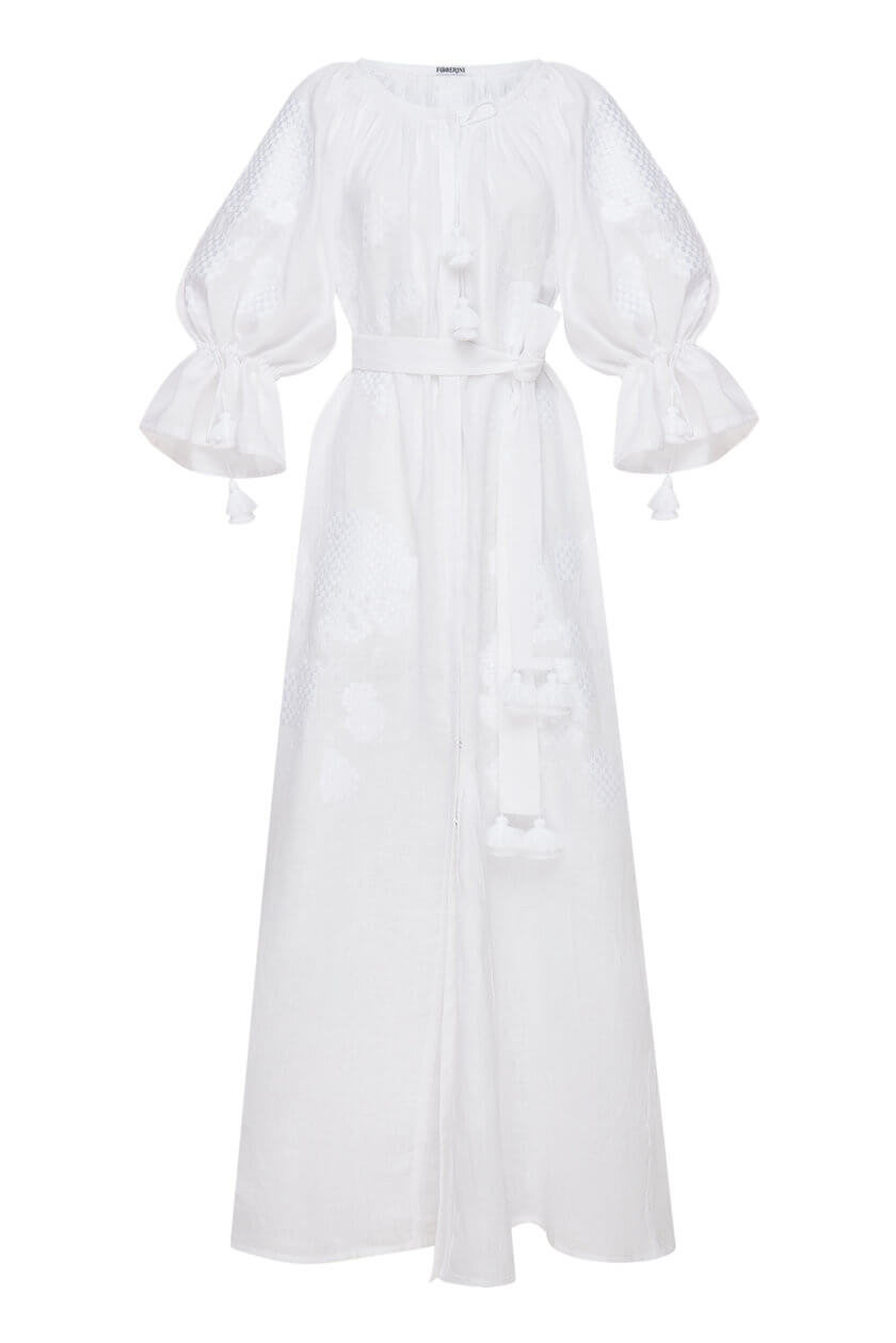Біла сукня-максі Камелія FOBERI_SS19070, фото 1 - в интернет магазине KAPSULA