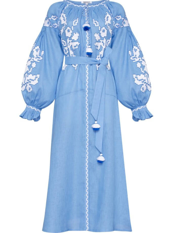 Темно-блакитна сукня-міді Заріна FOBERI_SS22009, фото 1 Темно-блакитна сукня-міді Заріна FOBERI_SS22009, фото 1 - в интернет магазине KAPSULA