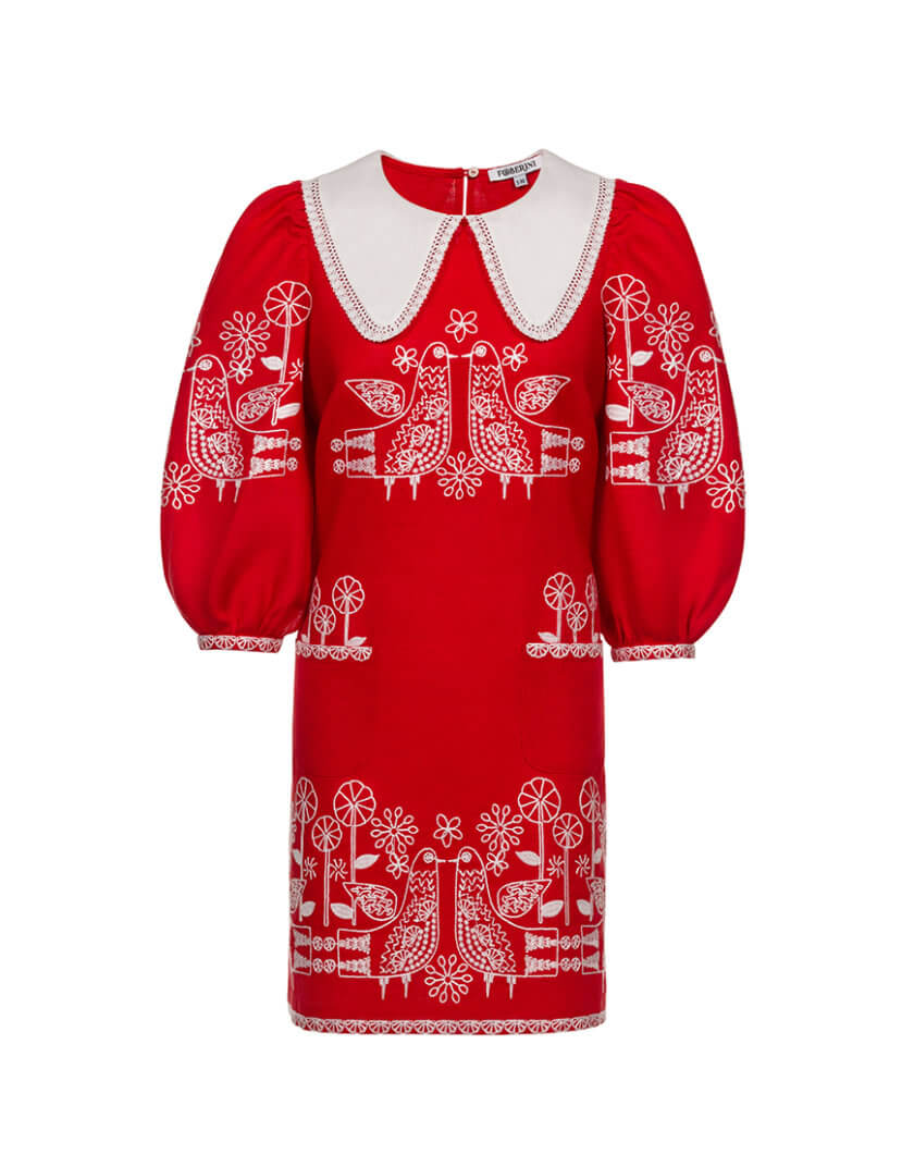 Зозуля червона міні-сукня FOBERI_SS22013, фото 1 - в интернет магазине KAPSULA