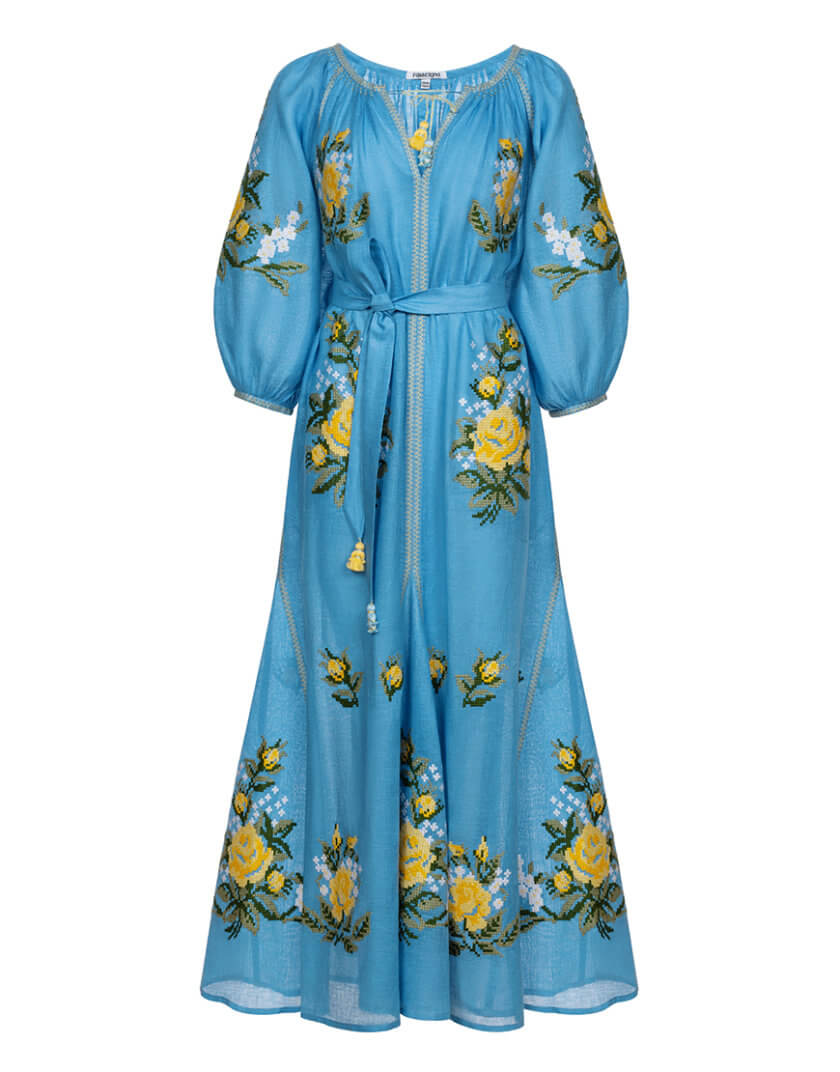 Блакитна максі-сукня FOBERI_SS22030, фото 1 - в интернет магазине KAPSULA