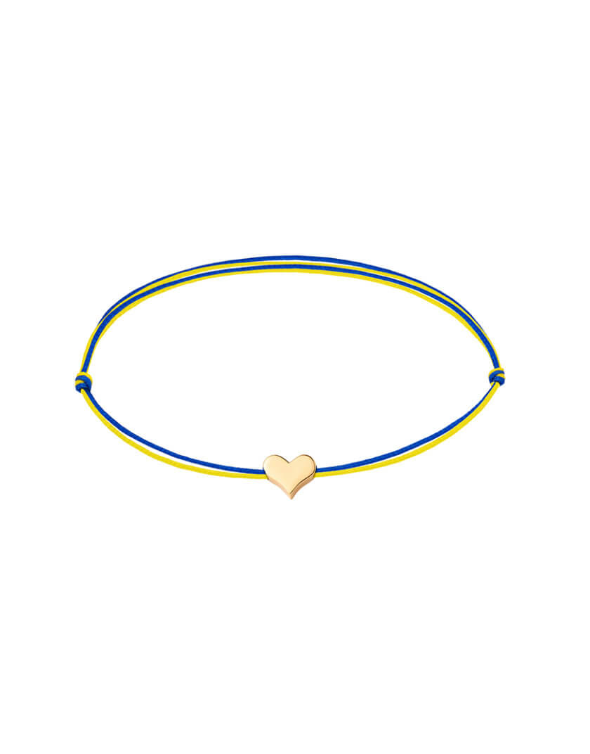 Браслет із синьо-жовтою ниточкою та сердечком IVA_UKRG01, фото 1 - в интернет магазине KAPSULA