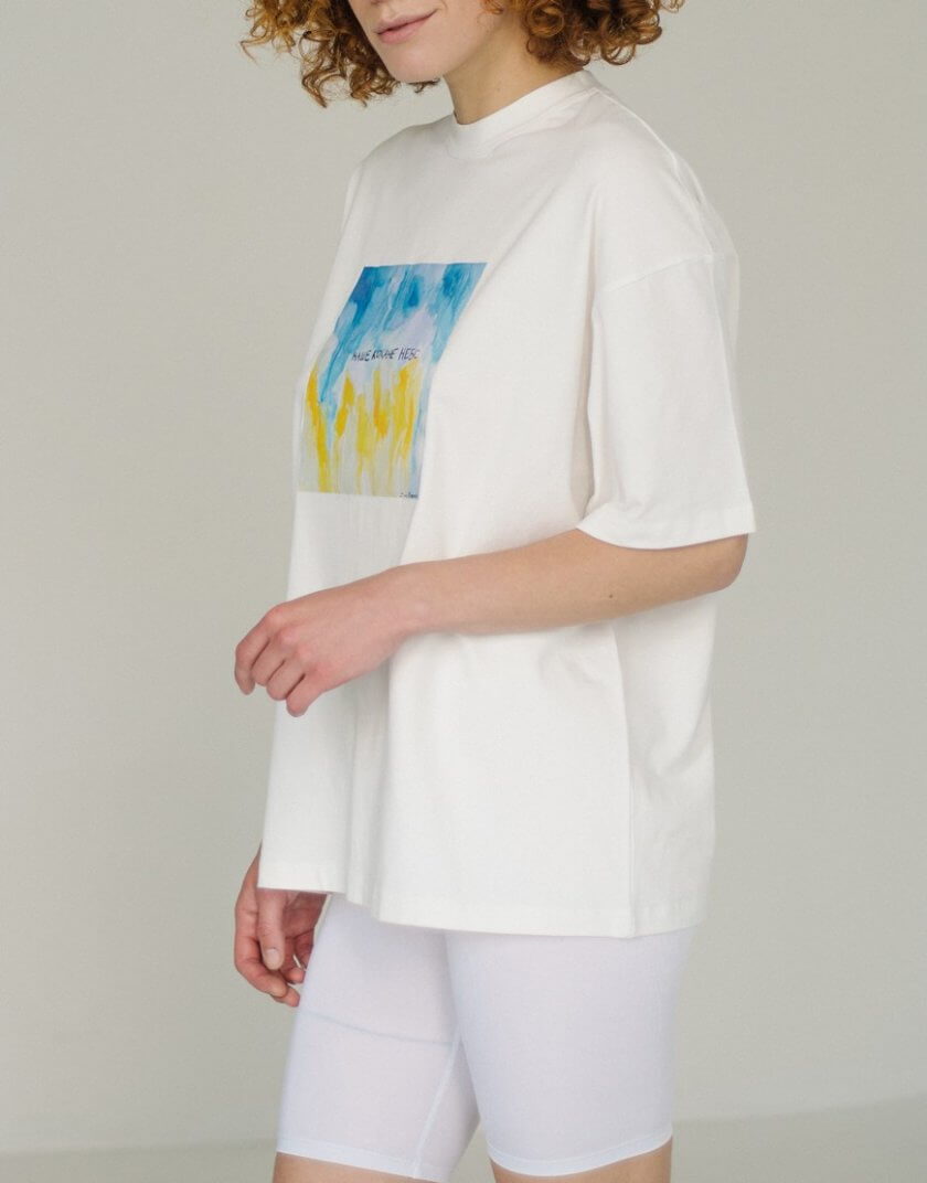 Біла оверсайз футболка Небо NST_TEE-SKY, фото 1 - в интернет магазине KAPSULA
