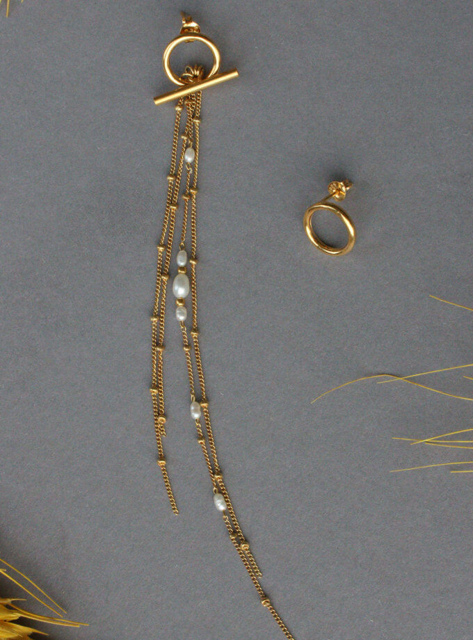Асиметричні сережки трансформери gold SLR_SSER_021, фото 1 - в интернет магазине KAPSULA