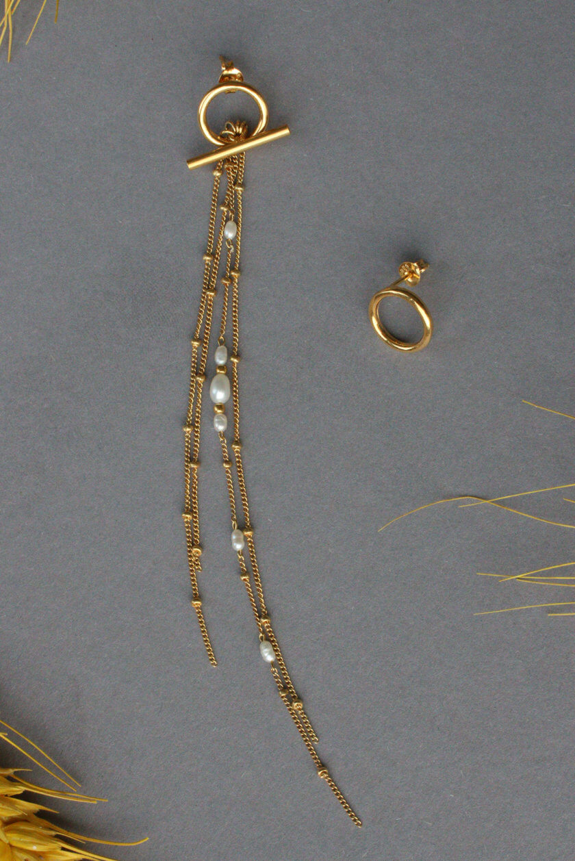 Асиметричні сережки трансформери gold SLSR_SSER_021, фото 1 - в интернет магазине KAPSULA
