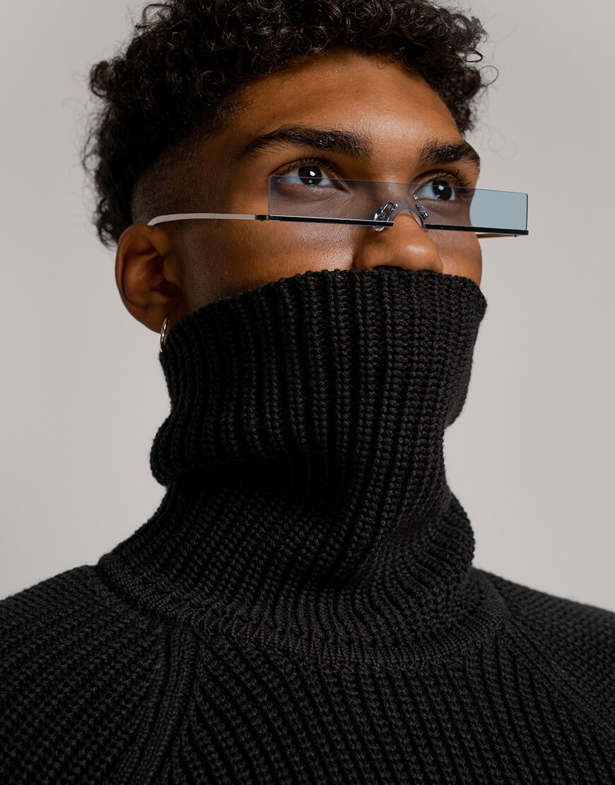 Светр оверсайз з коміром SE20SwtrMrglB, фото 1 Светр оверсайз з коміром SE20SwtrMrglB, фото 1 - в интернет магазине KAPSULA