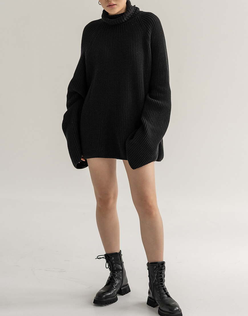 Светр оверсайз з коміром SE20SwtrMrglB, фото 1 Светр оверсайз з коміром SE20SwtrMrglB, фото 1 - в интернет магазине KAPSULA