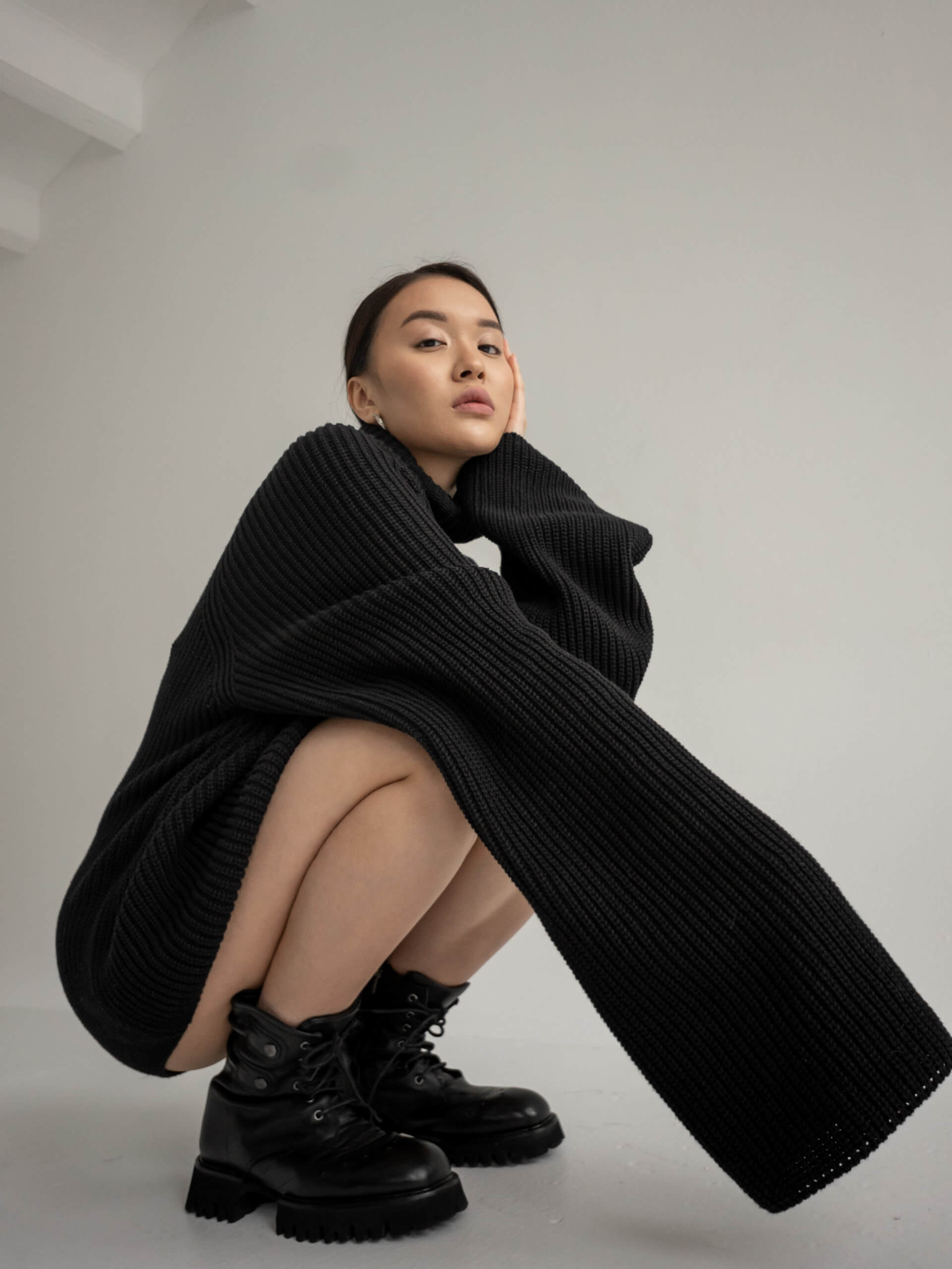 Светр оверсайз з коміром SE20SwtrMrglB, фото 1 Светр оверсайз з коміром SE20SwtrMrglB, фото 1 - в интернет магазине KAPSULA