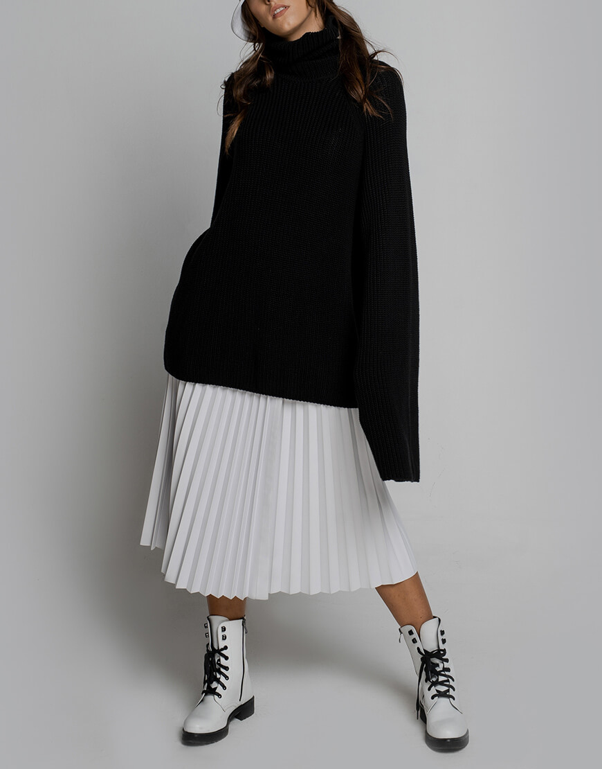 Светр оверсайз з коміром SE20SwtrMrglB, фото 1 Светр оверсайз з коміром SE20SwtrMrglB, фото 1 - в интернет магазине KAPSULA