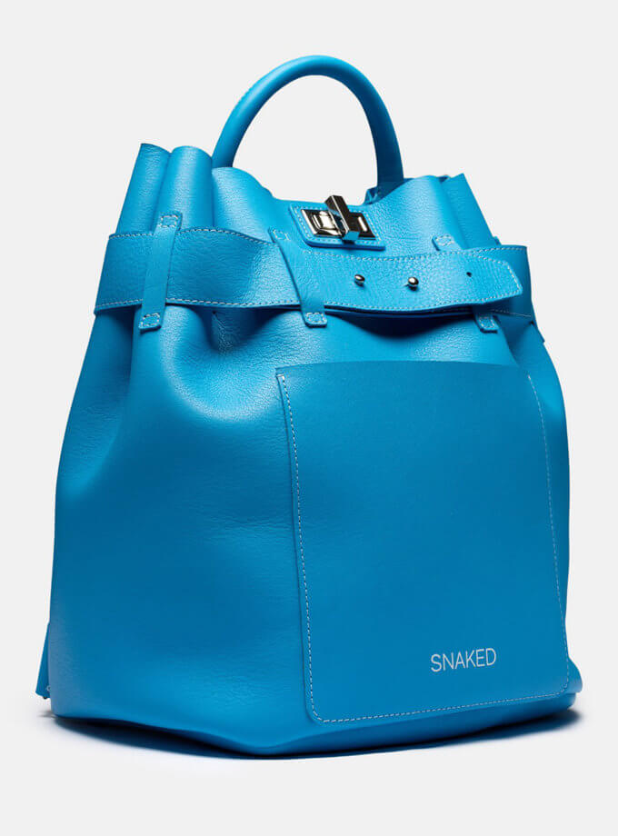Шкіряна сумка Snaked Backpack in Ibiza Blue SNKD_P0143S, фото 1 - в интернет магазине KAPSULA