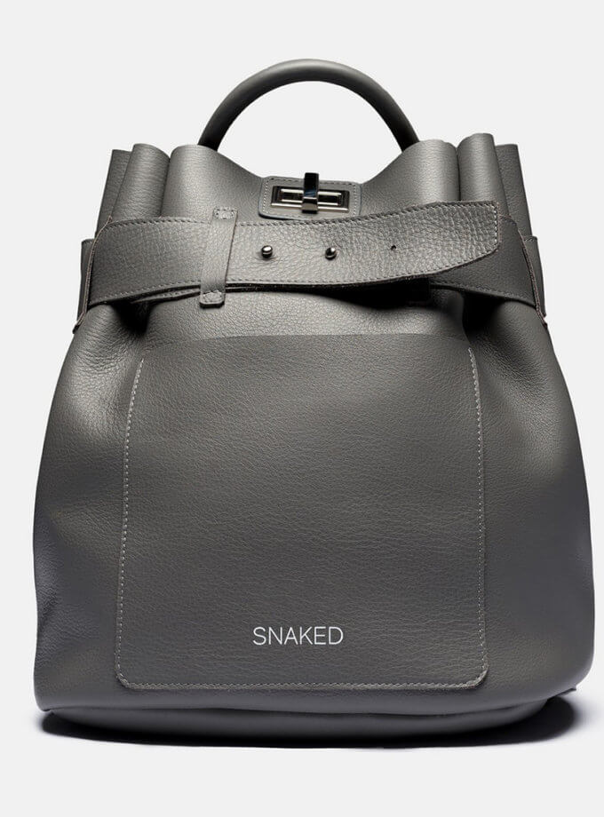 Шкіряна сумка Snaked Backpack in Grey SNKD_P0144S, фото 1 - в интернет магазине KAPSULA