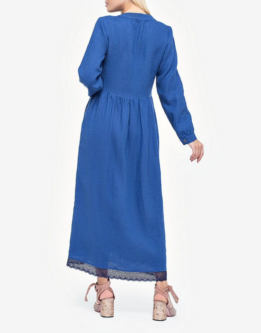 Лляна сукня з мереживом на гудзиках MRND_М34-2, фото 1 - в интернет магазине KAPSULA