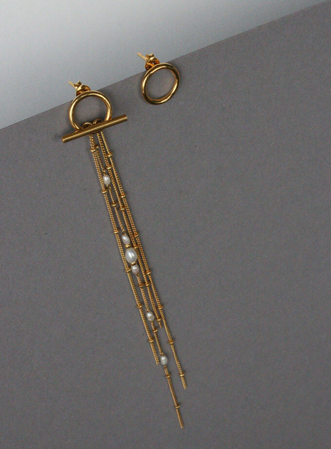 Асиметричні сережки трансформери gold SLR_SSER_021, фото 1 - в интернет магазине KAPSULA