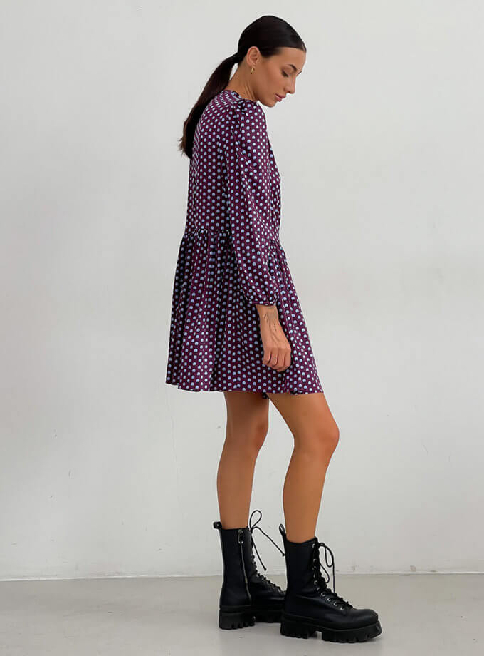 Сукня міні вільного крою з принтом LAB_2345, фото 1 - в интернет магазине KAPSULA