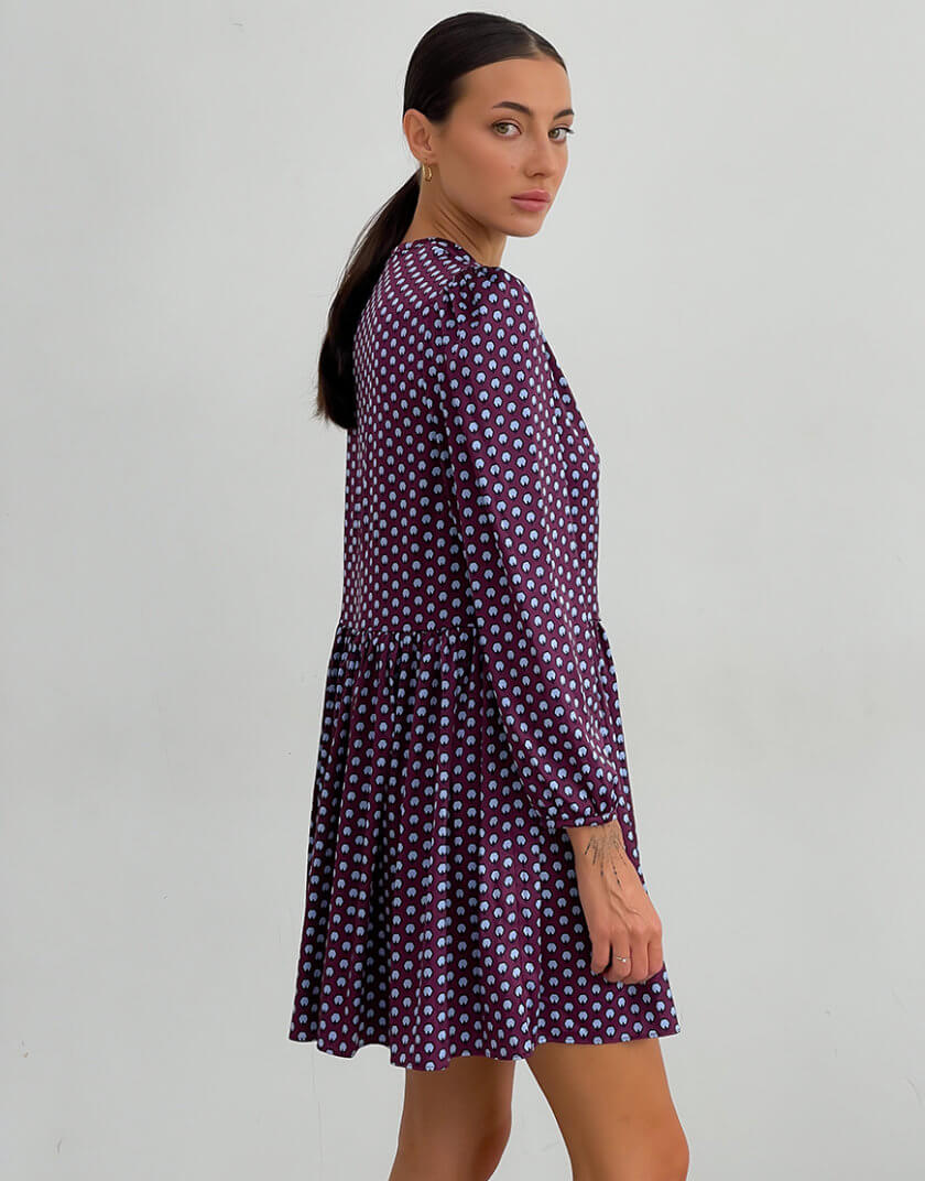 Сукня міні вільного крою з принтом LAB_2345, фото 1 - в интернет магазине KAPSULA