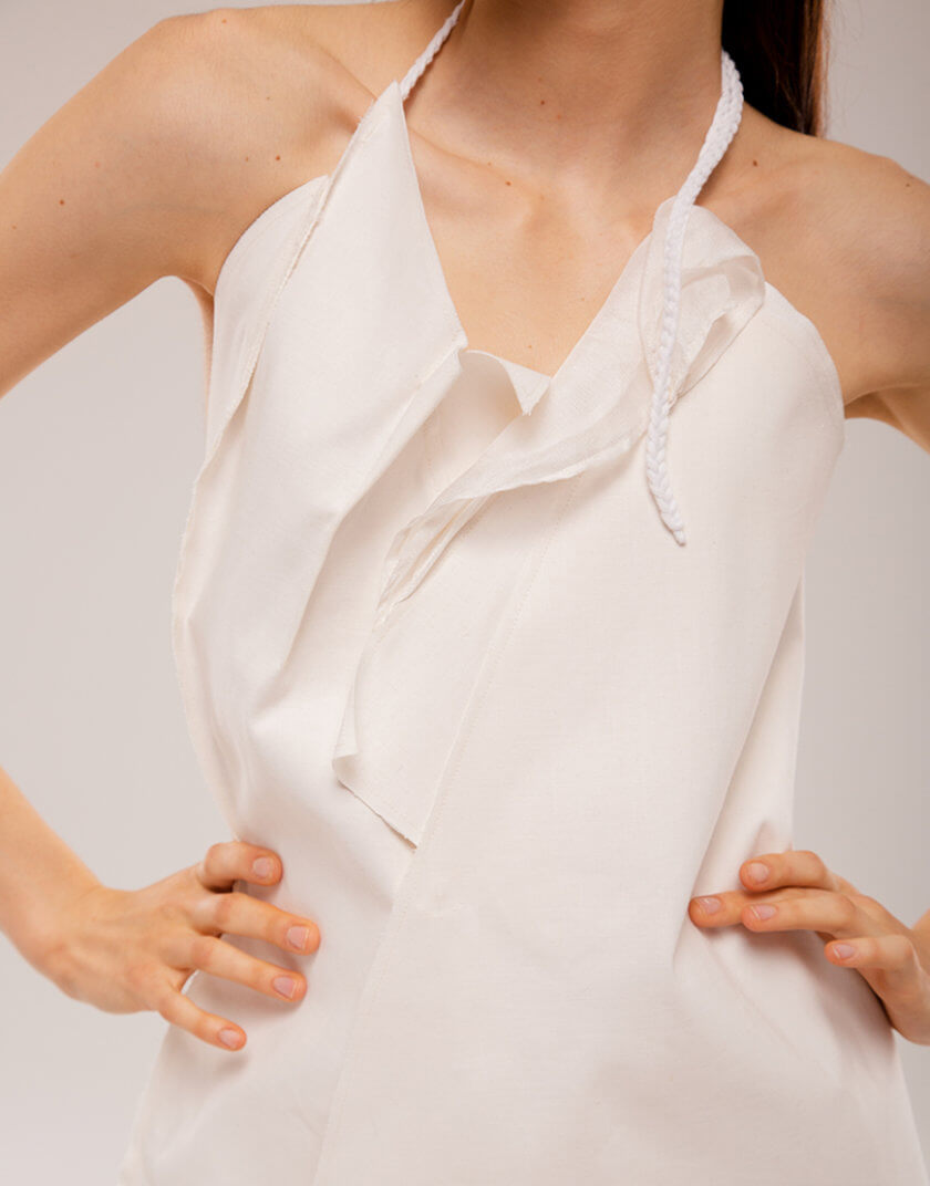 Мінімалістична біла сукня ASP_PSR_0036, фото 1 - в интернет магазине KAPSULA