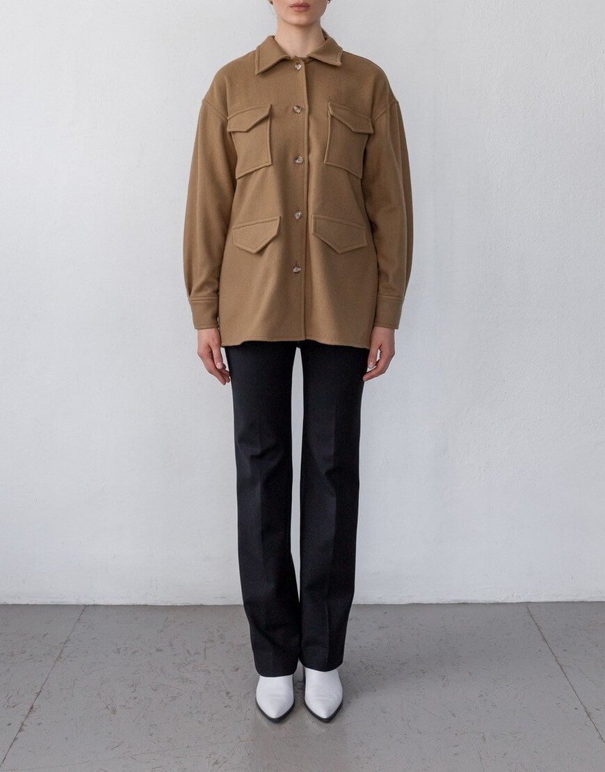 Об'ємна бежева сорочка з вовни IRRO_IR_FW22_WG_009, фото 1 Об'ємна бежева сорочка з вовни IRRO_IR_FW22_WG_009, фото 1 - в интернет магазине KAPSULA