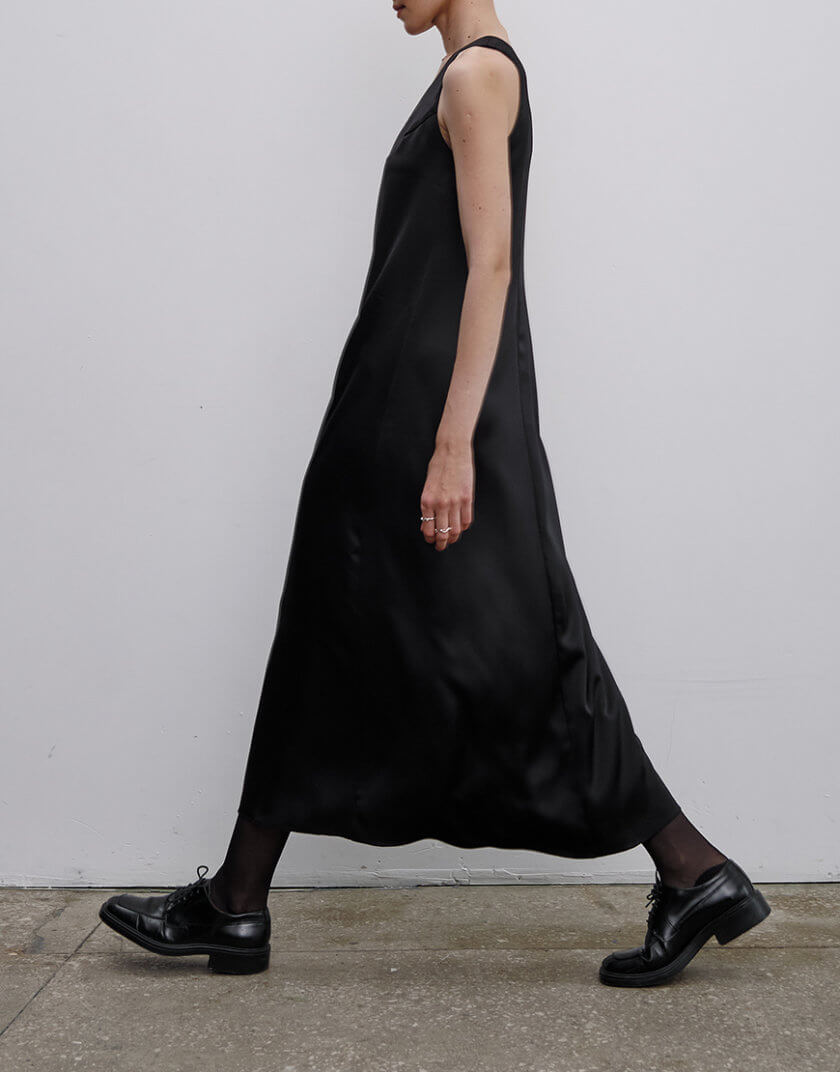 Сукня міді з квадратним вирізом KLSVNN2BL, фото 1 - в интернет магазине KAPSULA