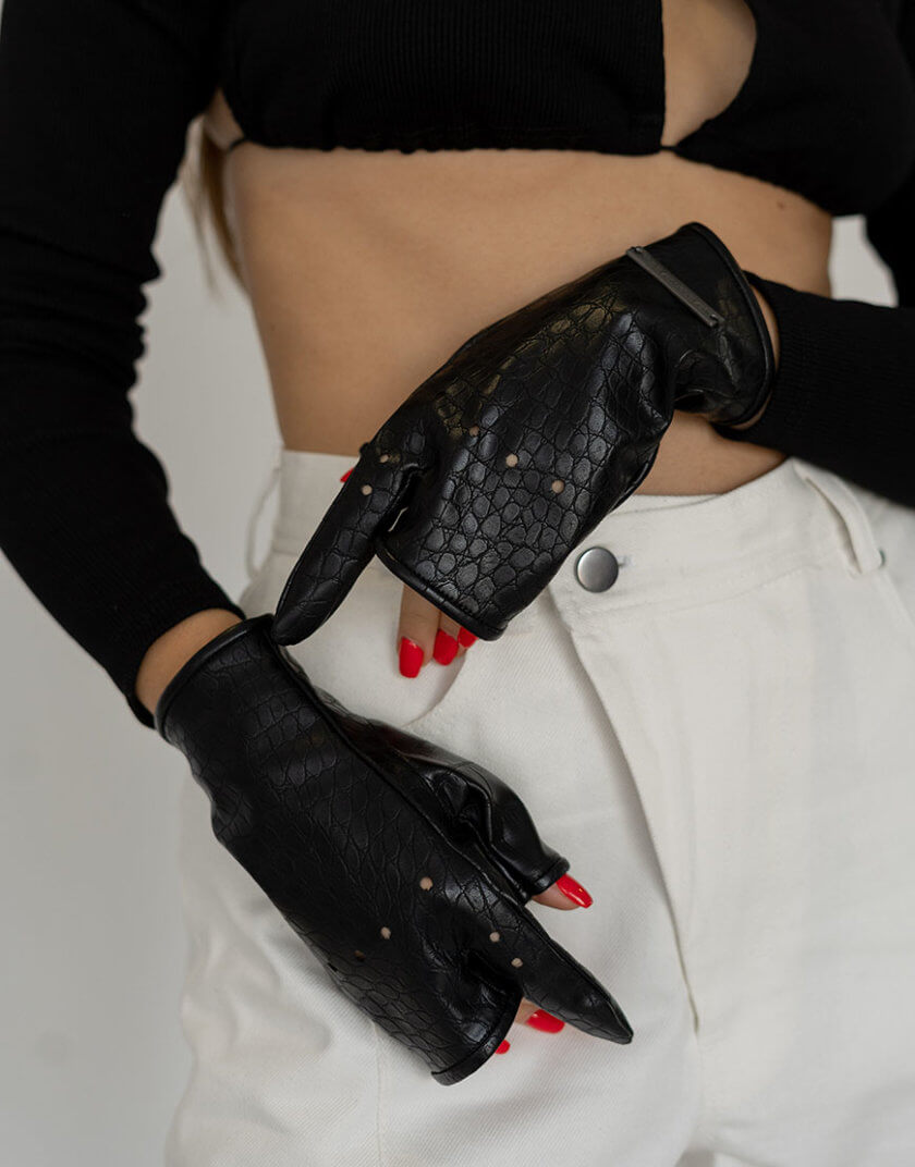 Рукавички без пальців Myrta чорні SE21GlMyrtaCrcB, фото 1 - в интернет магазине KAPSULA