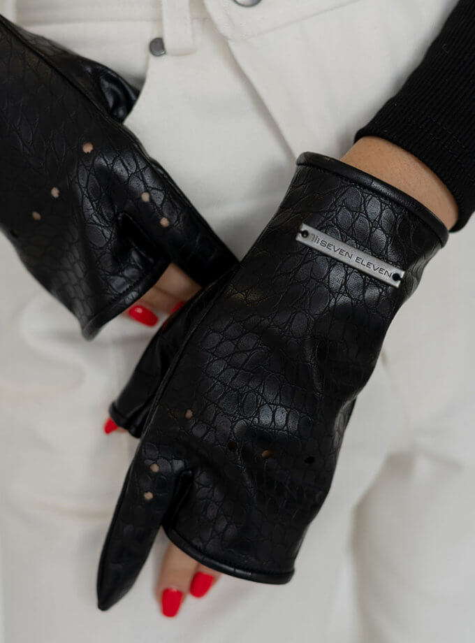 Рукавички без пальців Myrta чорні SE21GlMyrtaCrcB, фото 1 - в интернет магазине KAPSULA