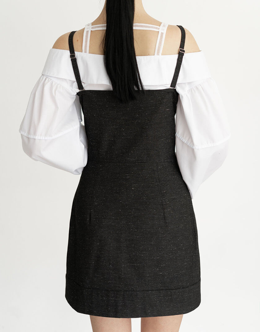 Сукня на запах міні чорна SE22SrfnWrpB, фото 1 - в интернет магазине KAPSULA