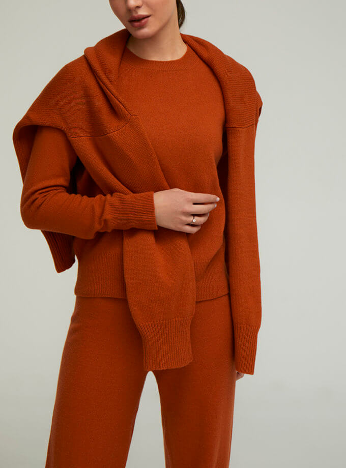 Джемпер з вовни мериноса Terracotta CHLT_Loano_Sweater_Orange, фото 1 - в интернет магазине KAPSULA